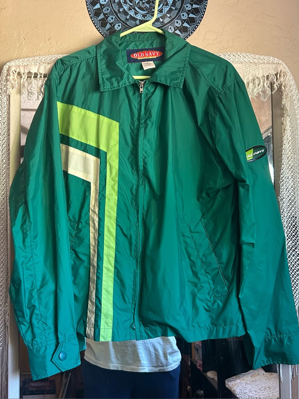 Vintage Green Windbreaker Jacket